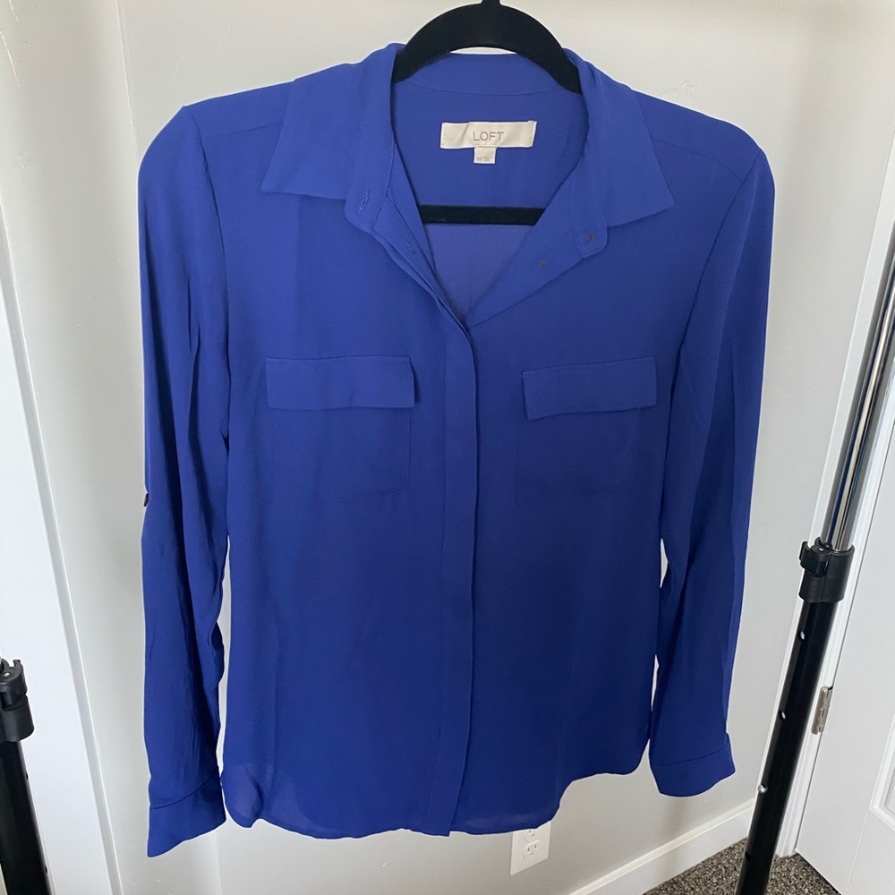 Cobalt Blue Utility Blouse